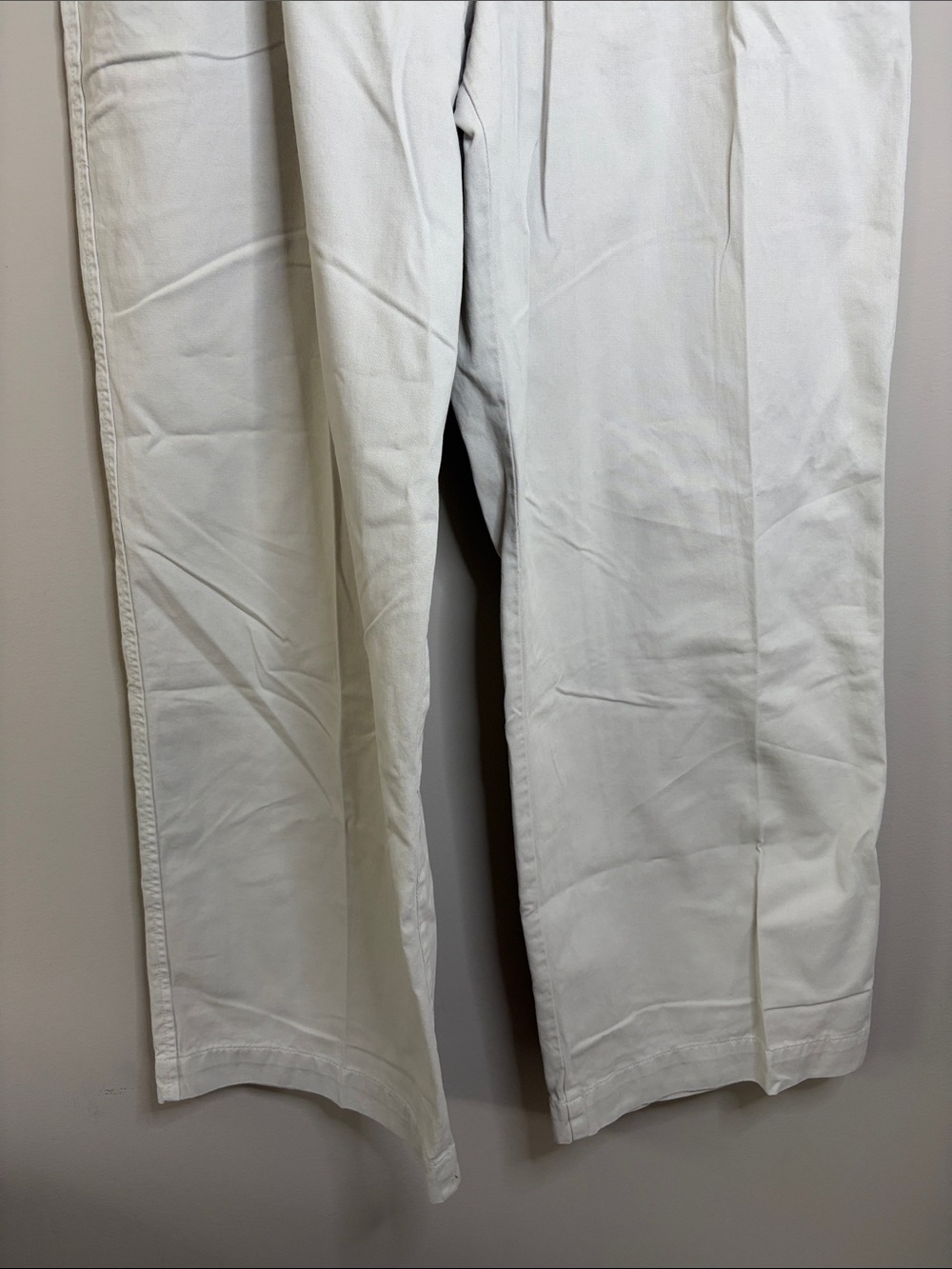 Anthropologie Maeve Pleated Wide Leg Chino Trousers Cotton Pant  Khaki Sz 12 NEW - Picture 6 of 12